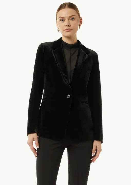 Samt-Blazer mit Reverskragen