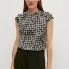 Satinbluse mit Allover-Print