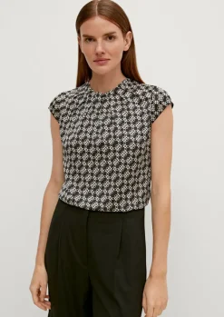 Satinbluse mit Allover-Print