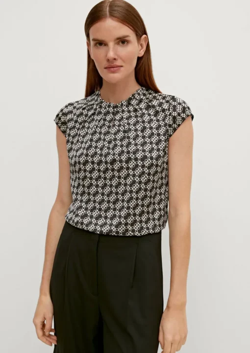 Satinbluse mit Allover-Print