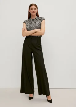 Satinbluse mit Allover-Print