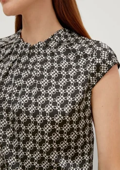 Satinbluse mit Allover-Print