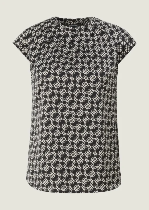 Satinbluse mit Allover-Print