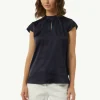 Satin-Bluse mit Cut-out-Detail am Ausschnitt