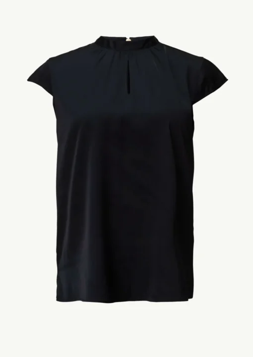 Satin-Bluse mit Cut-out-Detail am Ausschnitt