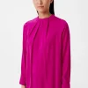 Satinbluse mit Falten-Detail