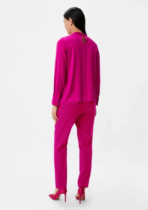 Satinbluse mit Falten-Detail