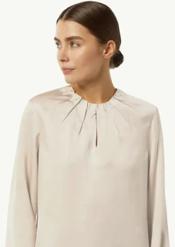 Satin-Bluse mit Falten-Detail am Ausschnitt