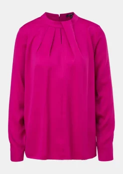Satinbluse mit Falten-Detail