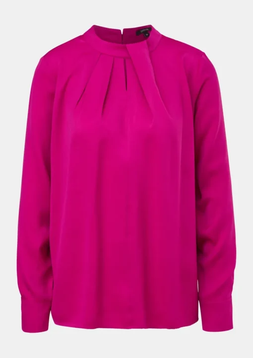 Satinbluse mit Falten-Detail