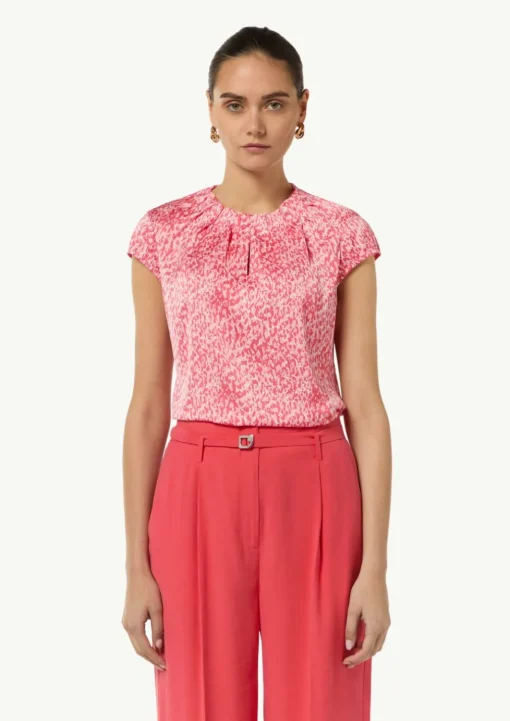 Satinbluse mit Kappärmeln