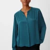 Satinbluse mit Musterstruktur