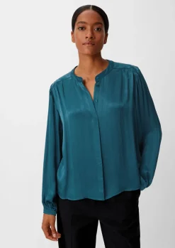 Satinbluse mit Musterstruktur