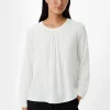 Satinbluse mit Plisseefalten