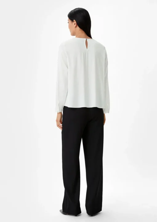 Satinbluse mit Plisseefalten