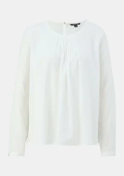Satinbluse mit Plisseefalten