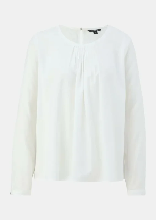 Satinbluse mit Plisseefalten