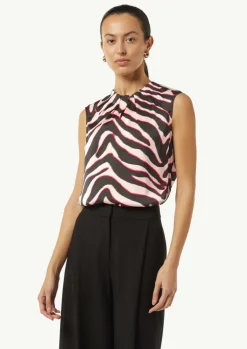 Satin-Bluse mit Raffung