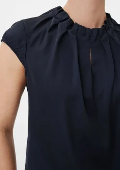Satinbluse mit Raffung