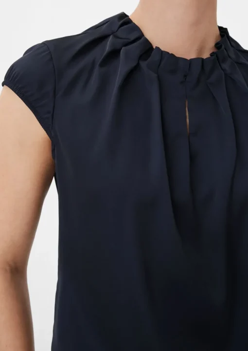 Satinbluse mit Raffung