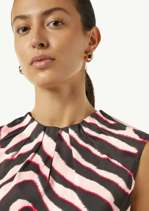 Satin-Bluse mit Raffung