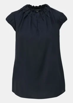Satinbluse mit Raffung