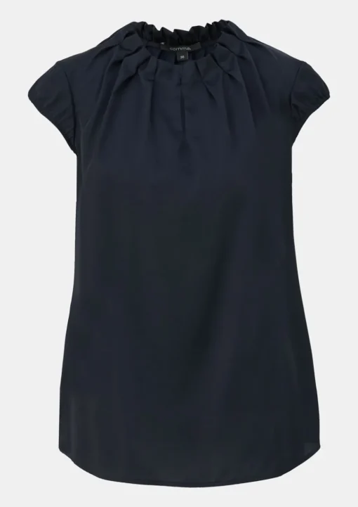 Satinbluse mit Raffung