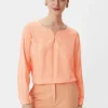 Satinbluse mit Tunika-Ausschnitt