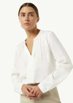 Satin-Bluse mit Zier-Detail am Ausschnitt