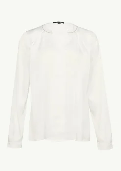 Satin-Bluse mit Zier-Detail am Ausschnitt