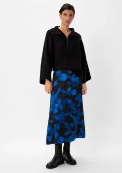 Satinrock mit All-over-Print
