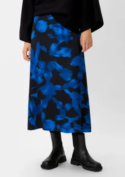 Satinrock mit All-over-Print