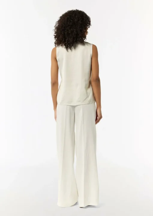 Satin-Top mit Spitzendetails