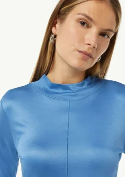 Schimmerndes Langarmshirt im Slim Fit