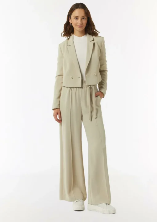Schlupfhose mit High Rise und weitem Bein