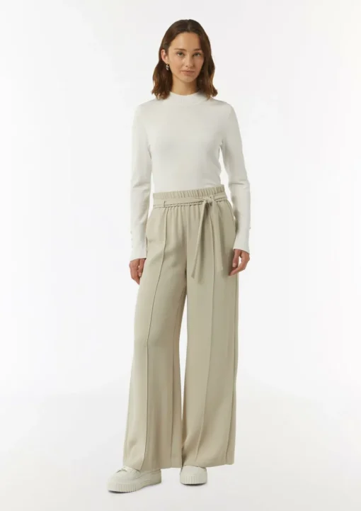 Schlupfhose mit High Rise und weitem Bein