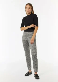 Schmale Hose mit gewebtem Karomuster