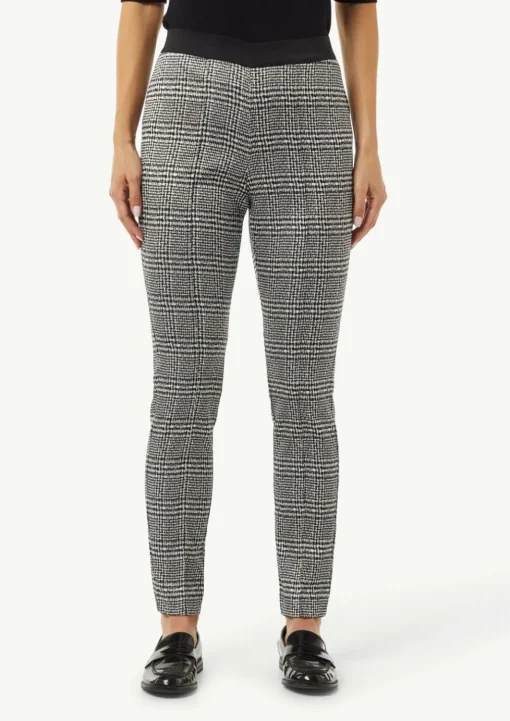 Schmale Hose mit gewebtem Karomuster