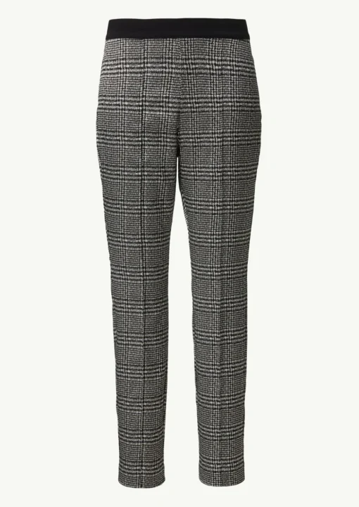 Schmale Hose mit gewebtem Karomuster