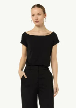 Schulterfreies Shirt aus Baumwoll-Mix