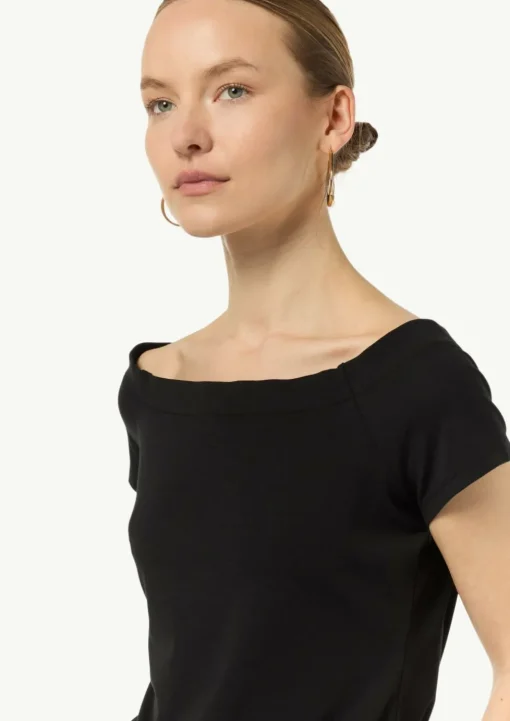 Schulterfreies Shirt aus Baumwoll-Mix