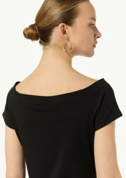 Schulterfreies Shirt aus Baumwoll-Mix
