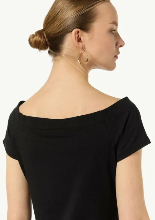 Schulterfreies Shirt aus Baumwoll-Mix