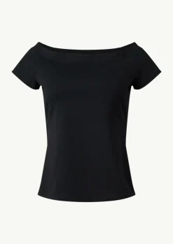 Schulterfreies Shirt aus Baumwoll-Mix