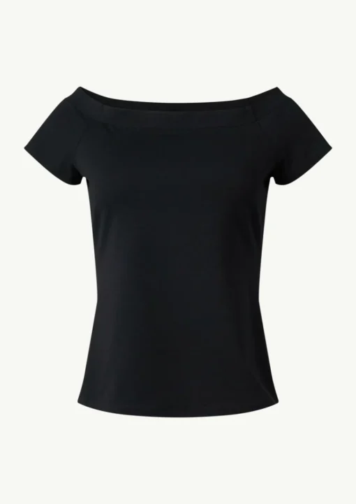 Schulterfreies Shirt aus Baumwoll-Mix