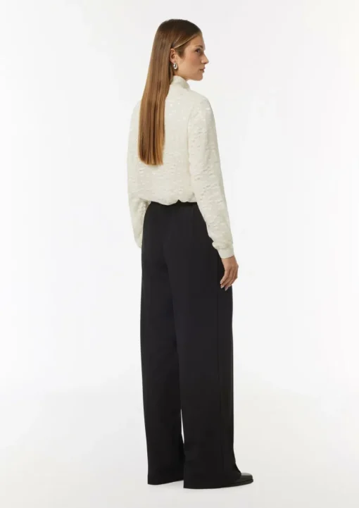 Semitransparente Jacquard-Bluse mit Stehkragen