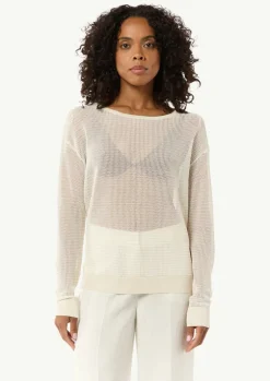 Semitransparenter Feinstrickpullover im Slim Fit