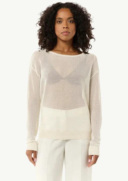 Semitransparenter Feinstrickpullover im Slim Fit