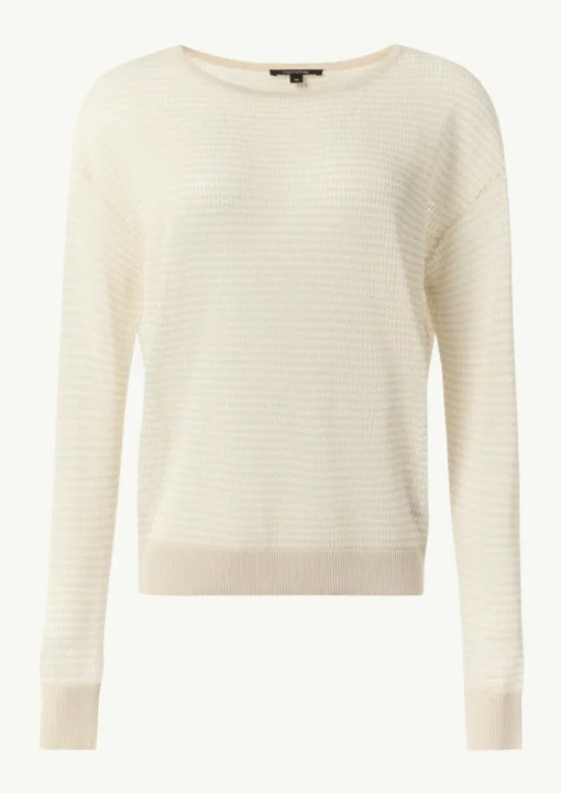 Semitransparenter Feinstrickpullover im Slim Fit