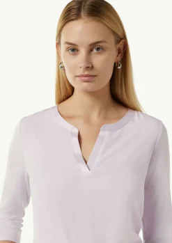 Shirt mit Satinblende im Fabricmix